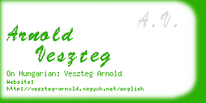 arnold veszteg business card